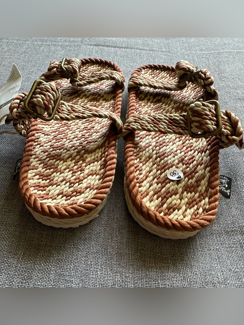 Nomadic State Of Mind Buckle Rope Sandals New 8/8.5 - Picture 6 of 9
